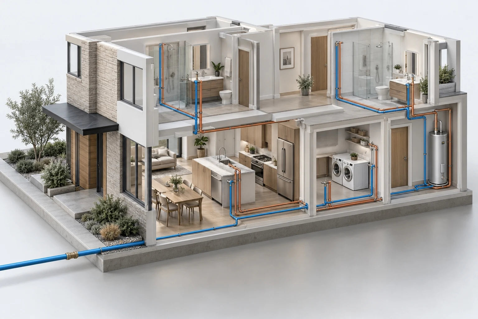 Whole-home scale protection — application illustration, not an installation drawing